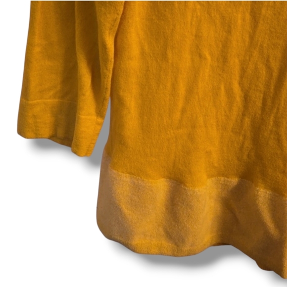 Angel of the North Yellow Cotton Cashmere Wool Blend Top - Picture 3 of 8